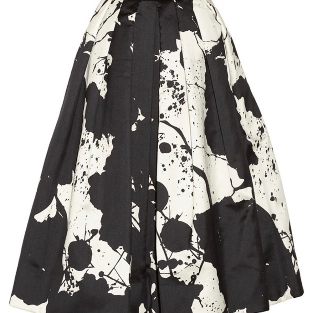 Tibi Printed 100% Silk Gazar Midi Length Skirt